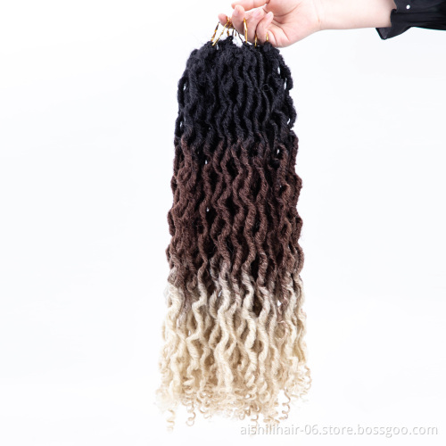 faux locs crochet braids 18inch 24strands goddess locs crochet in synthetic braiding extension hair available